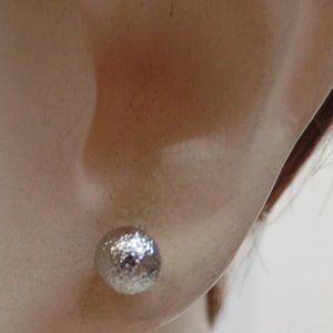 Brushed Silvertone Post Earrings No Backs Very Dainty & Eyecatching